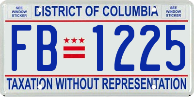 DC license plate FB1225