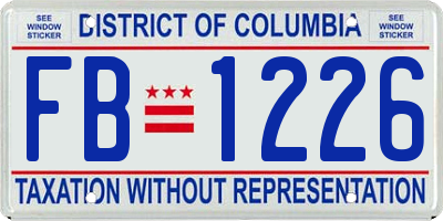 DC license plate FB1226