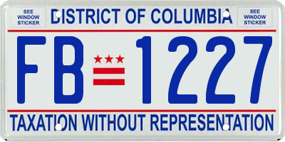 DC license plate FB1227