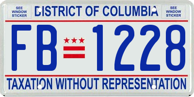 DC license plate FB1228