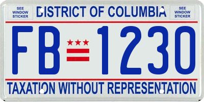 DC license plate FB1230