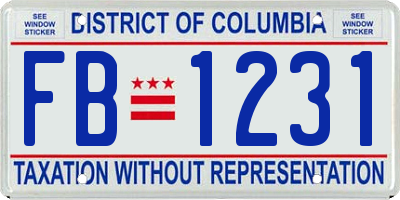 DC license plate FB1231