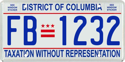 DC license plate FB1232