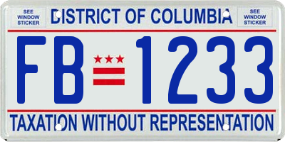 DC license plate FB1233