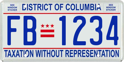 DC license plate FB1234