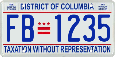 DC license plate FB1235