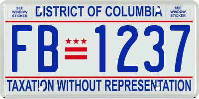 DC license plate FB1237