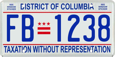 DC license plate FB1238