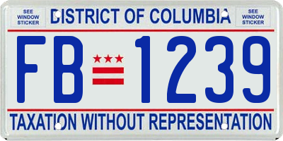 DC license plate FB1239