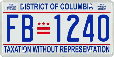 DC license plate FB1240