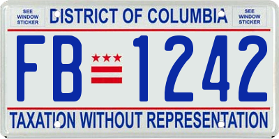 DC license plate FB1242