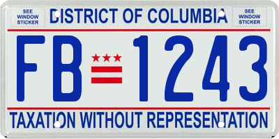 DC license plate FB1243