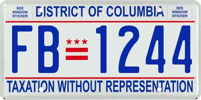 DC license plate FB1244