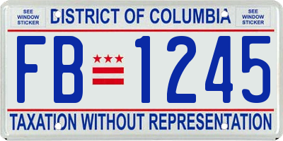 DC license plate FB1245