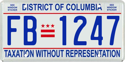 DC license plate FB1247