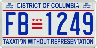 DC license plate FB1249