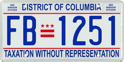 DC license plate FB1251