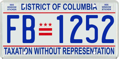 DC license plate FB1252