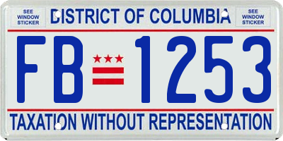 DC license plate FB1253