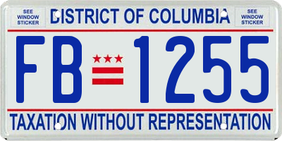 DC license plate FB1255