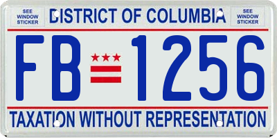 DC license plate FB1256