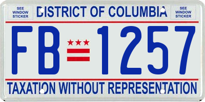 DC license plate FB1257