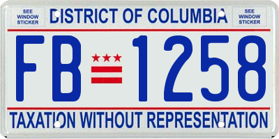 DC license plate FB1258