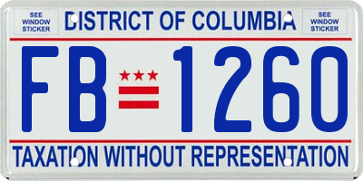 DC license plate FB1260