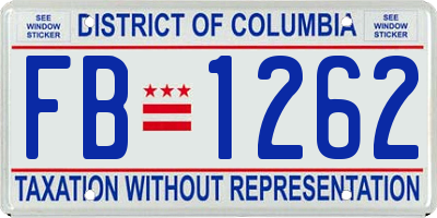 DC license plate FB1262