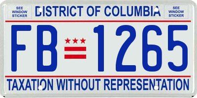 DC license plate FB1265