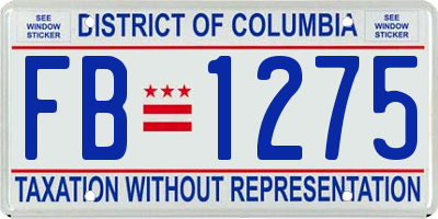 DC license plate FB1275