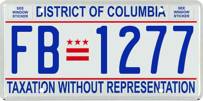 DC license plate FB1277