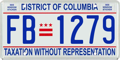 DC license plate FB1279