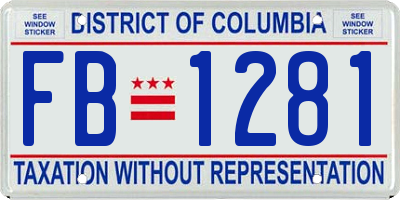 DC license plate FB1281