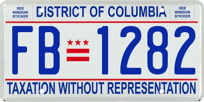 DC license plate FB1282