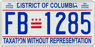 DC license plate FB1285