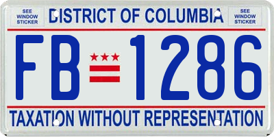 DC license plate FB1286