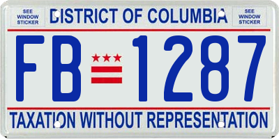 DC license plate FB1287