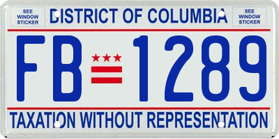 DC license plate FB1289