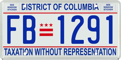 DC license plate FB1291