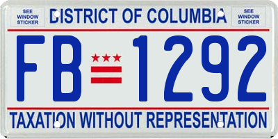 DC license plate FB1292