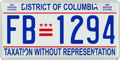 DC license plate FB1294