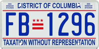 DC license plate FB1296