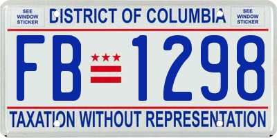 DC license plate FB1298