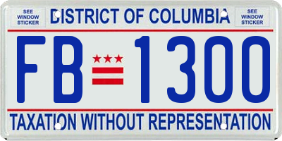 DC license plate FB1300