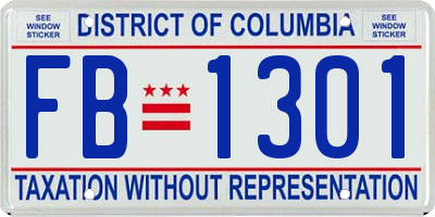 DC license plate FB1301