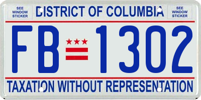 DC license plate FB1302