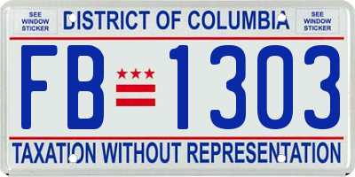 DC license plate FB1303