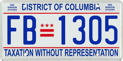 DC license plate FB1305