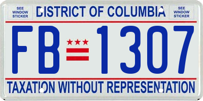 DC license plate FB1307